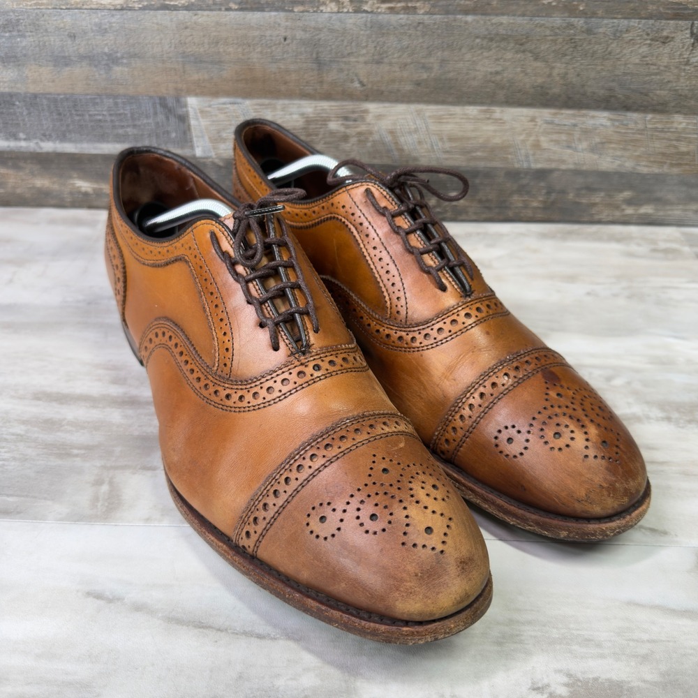 Allen Edmonds Strand Mens Size 12 D Oxford  Cap Toe Dress Shoes Walnut Brown